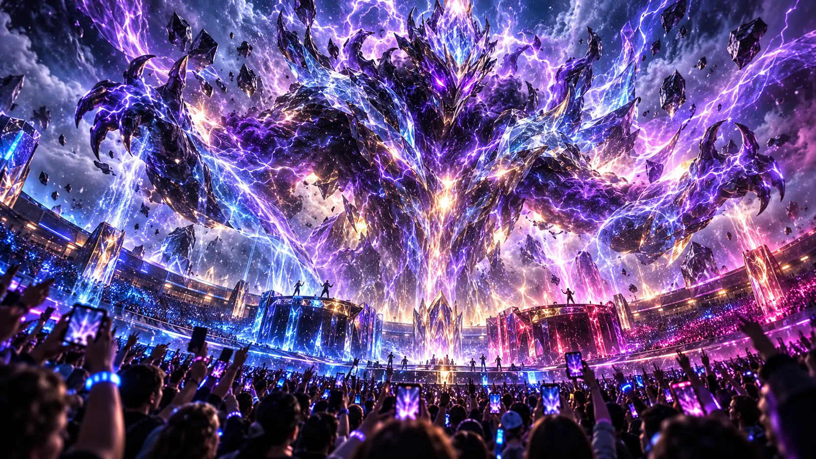 Amethyst Crowd Monster manifesting above DI Arena